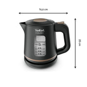 Tefal KI5338 Includeo Wasserkocher, Fassungsvermögen 1 L, Anti-Rutsch-Griff, einfach abzulesende Wasserstandsanzeige, 360°-Drehsockel, herausnehmbarer Filter, 2400 W, 23.3 x 16.6 x 20 cm
