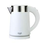 Adler - Kompakter Edelstahl Wasserkocher 0,6 L - Elektrischer Mini Reisewasserkocher Weiß - Kabellos und Schnellkochend - Ideal für Camping und Unterwegs - Intelligenter Kettle für ältere Menschen