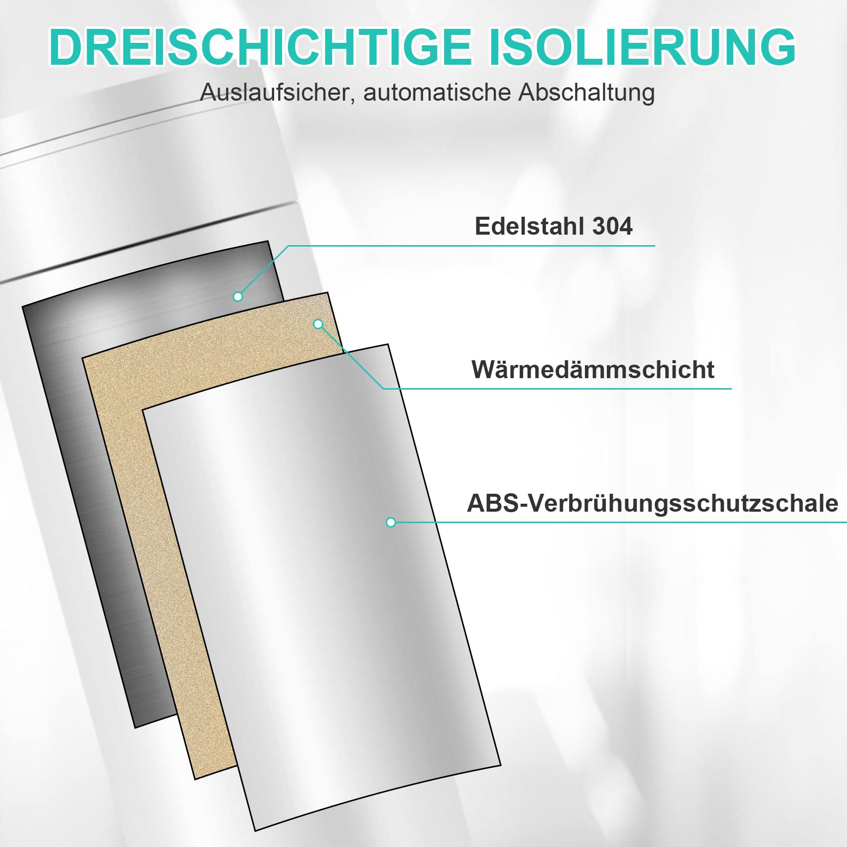 Reise Wasserkocher Klein, Elektrische Wassertasse,220V 300W Schnellkoch-Teekanne-Heizbecher mit Temperatureinstellung, mit Automatischer Abschaltung für Unterwegs（Netzkabel befindet sich im Becher）