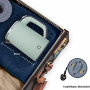 Wasserkocher Klein 800ML Reisewasserkocher, 5 Minuten schnelles Kochen Tragbarer Mini Camping Wasserkocher, Leise Reise Teekanne aus Edelstahl (Grün)
