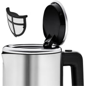 WMF Küchenminis Mini Reise-Wasserkocher Edelstahl 0,8l, elektrischer Wasserkocher mit Kalkfilter, 1800 W, kleiner Teekocher, edelstahl matt