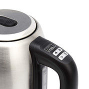 Amazon Basics Edelstahlwasserkocher mit Digitalanzeige, Strix-Controller, Warmhaltefunktion, Temperaturregelung, 1,7 l (EU-Stecker), Silber