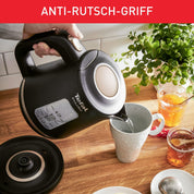 Tefal KI5338 Includeo Wasserkocher, Fassungsvermögen 1 L, Anti-Rutsch-Griff, einfach abzulesende Wasserstandsanzeige, 360°-Drehsockel, herausnehmbarer Filter, 2400 W, 23.3 x 16.6 x 20 cm